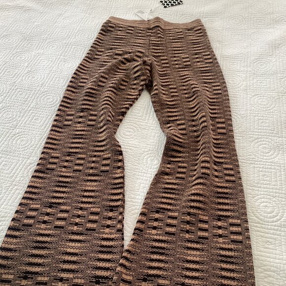 NWT Free People X Mandinga Knit Flared Pants Size L Geometric High-Waisted Boho - Picture 11 of 14